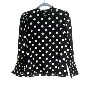 Ruffled Monochrome Delight Zara Top Polka Dots Chic
